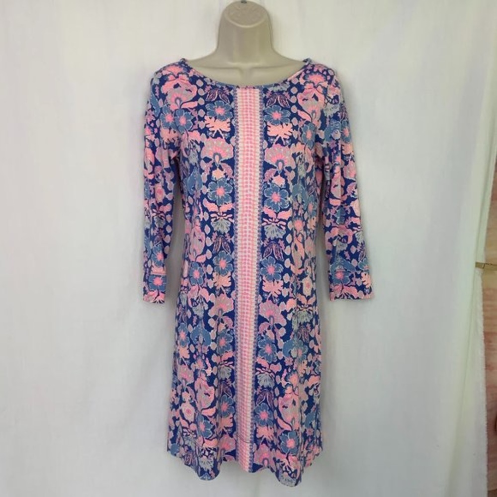 Lilly Pulitzer Dress Size S Werk It Marlowe Iris Blue Engineered Boat Neck
